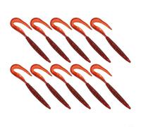 Solaughguy 10PCS Soft Plastic Worm Lure 3.5cm Realistic Earthworm Bait with Silica Gel Material for Fishing in Red, Green, Silver, White, Black, Pink Colors(Red)