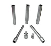 Solaughguy 120mm 3/8in Drive Socket Wrench Head, Hex 12-Point Adapter for Metric Socket Set with 8-10-12-13-14mm Sizes, Chrome Vanadium Steel, Extended Length(hex Head)