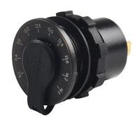 Solaughguy 12V Dual USB 4.8A Fast Car Charger Socket with LED Digital Voltmeter, Multi-Color Display & Over-Protection for Vehicles, For ATV, Motorcycle, RV, Boat,