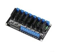 Solaughguy 12V Solid State For Relay Module with Fuse Protection, 1/2/4/8 Channel High Level Input DC For Relay Board for PLC Automation and IoT Applications, Blue(D)
