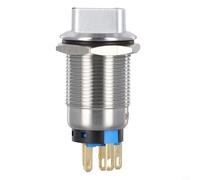 Solaughguy 19mm Rotary Switch Latching 2 Position Push Button Switch, 1NO 1NC, 3-6V, IP66 Waterproof, LED Indicator, Stainless Steel 304, for Industrial(green)