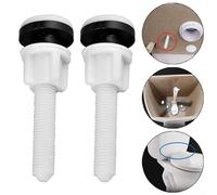 Solaughguy 2 Pack Plastic Toilet Hinge Close Coupling Bolts and Nuts with Washers for Toilet Seat Repair, 80mm Length, 10mm Thread Diameter, Includes Rubber