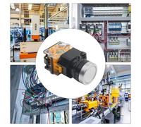 Solaughguy 22mm Momentary Push Button Switch with 1NO 1NC Contacts, 440V 10A Rating, 5 Million Cycles Life, Fire-Resistant Housing, 6 Colors Set Includes 24(White)