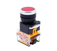 Solaughguy 22mm Momentary Push Button Switch with 1NO 1NC Contacts, 440V 10A Rating, 5 Million Cycles Life, Fire-Resistant Housing, 6 Colors Set Includes 24(Red)