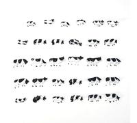 Solaughguy 30Pcs For HO Scale Farm Animals Model, 1:87 Painted Cows Figures for Model Railway Layouts and Dioramas, Plastic Miniature Livestock Accessories for Train Set