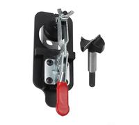 Solaughguy 35mm Hinge Drilling Template for Concealed Door Installation, Adjustable Drill Guide Locator with Depth Settings 3-7mm and 10-15mm, Fits 15-20mm(Black)