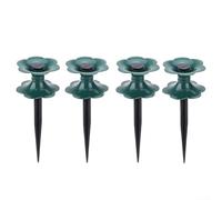 Solaughguy 4-Pack Plastic Hose Guide Bracket with Lawn Protector Spike - Garden Hose Guide Wheel for Tangle-Free Watering, 25 x 9 x 9 cm, Green, Compatible with