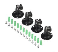 Solaughguy 4-Pack Wall Mount CCTV Bracket for Security Camera - Metal and ABS Construction with 90° Tilt Adjustment, Black Powder-Coated Finish, Compact 7 cm Height for