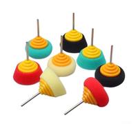 Solaughguy 40mm Polishing Sponge Buffing Wheel 8 Pcs for Mini Drill Attachment - Foam Polishing Pad for Car Hub Steel Rim Burnishing, 3mm Shank Diameter, Red