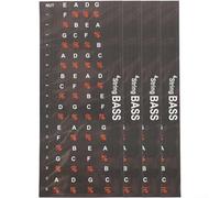 Solaughguy 4Pcs Guitar Scale Sticker,4/5 String Bass Guitar Fretboard Note Map Decals Stickers,198X88x0.5mm,For Learn Scales & Note Placement Easily(four strings)