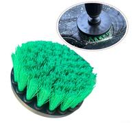 Solaughguy 5 Inch Drill Brush with Green Nylon Bristles for Carpet, Upholstery, Leather and Hard to Reach Areas Cleaning - Fits Electric Drill, 5 Inch Head Size