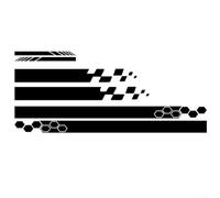 Solaughguy 5 Pieces Vinyl Car Side Stickers Black Racing Stripe Graphics Decals for Auto Body Decoration, Sport Style Long Stripe Design, Long lasting Waterproof Viny