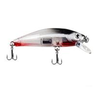 Solaughguy 5cm 12g Topwater Fishing Lure for Bass, Hard Bait with Realistic 3D Eyes, Vibrant Colors and Treble Hooks, Crankbait for Trout, Sinking Minnow Style(H)