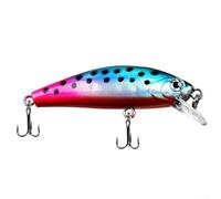 Solaughguy 5cm 12g Topwater Fishing Lure for Bass, Hard Bait with Realistic 3D Eyes, Vibrant Colors and Treble Hooks, Crankbait for Trout, Sinking Minnow Style(A)