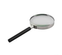 Solaughguy 5X Magnification Handheld Magnifier with 100mm Large Lens, Metal Handle Magnifying Glass for Reading and Inspection, Compact Design for Home Office(90mm)