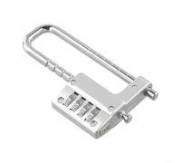 Solaughguy Adjustable U-Shaped Combination Lock for File Cabinet Wardrobe Door, Mechanical 4-Digit Padlock in Alloy Steel with Telescopic Range 42-98 mm, Silver/Black(Silver)