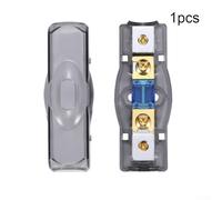 Solaughguy AGU Fuse Block for Automotive Audio Power Supply, 30-200A DC 32V Fuse Holder with Transparent Insulating Cover, Nickel-Plated Contacts, Zinc Alloy Base, 8.5mm(150A)