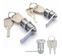 Solaughguy Aluminum Alloy Drawer Lock for Cabinet Mailbox Filing Furniture, Zinc Alloy Security Cam Lock with 2 Keys, 12mm Aperture, Silver