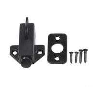 Solaughguy Aluminum Alloy Push-Pull Latch Lock for Doors & Sashes, Self-Closing Spring Bolt with Automatic Closing Function, Rust-Proof and, For Easy Tool-(Black)