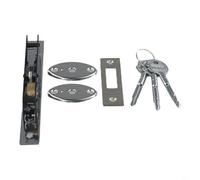 Solaughguy Anti-Theft Aluminum Alloy Sliding Door Security Lock with Crossed Keys, Iron Zinc Alloy Hardware for Wooden Doors, Chrome 162mm, 3-Pack