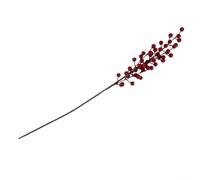 Solaughguy Artificial Red Berry Stems with Realistic Holly Leaves for Christmas Tree Decorations - 3-Branch or 4-Branch Bouquet, Plastic Floral Décor for Home &(4 branch)