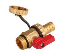 Solaughguy Ball Valve for Boiler and Floor Heating Systems | 1/2 Inch (DN15) Brass Drain Valve with Safety Cover | G Threaded Connection | Red + Gold(Red)