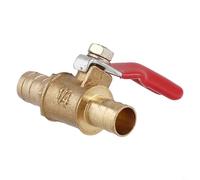 Solaughguy Brass Hose Barb Inline Shut-off Ball Valve for Water/Air/Gas Line, 6/8/10/12mm OD, Forged Body with Lever Handle, Residential & Commercial Use(10mm)
