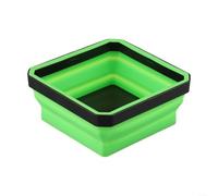 Solaughguy Collapsible Magnetic Screw Tray| 4.5 Inch Silicone Tool Part Storage Bowl with Expandable Design for Carpenters and Plumbers| Space-Saving Organizer for Screws and(green)