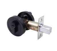 Solaughguy Concealed Door Lock for Indoor Use, Zinc Alloy Anti-Theft Lock with Key and Rotary Button, Suitable for Home Hotel Office Doors, Yellow Bronze Black Gold(Black)