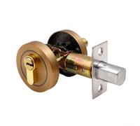 Solaughguy Concealed Door Lock for Indoor Use, Zinc Alloy Anti-Theft Lock with Key and Rotary Button, Suitable for Home Hotel Office Doors, Yellow Bronze Black Gold(Bronze)