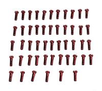 Solaughguy Copper Spoke Nipples 14G 14mm for Bike Wheel Building in Black Red Blue Gold Green Silver 50-Piece Set(Red（50pcs）)