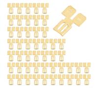 Solaughguy Double Piggyback Spade Connector 2 Way Electrical Wire Terminal Adapter, Brass Quick Disconnect for Secure Connection, 6mm Male and Female Tabs, 15mm(30pcs)