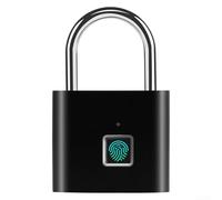 Solaughguy Fingerprint Padlock for Cabinet and Dormitory Use, Zinc Alloy Keyless Lock with USB Charging, Fast -Touch Recognition, AI Learning Algorithm,