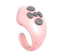 Solaughguy Fingertip Wireless Remote Control, BT5.3 Rechargeable Shutter for Phones Tablets Camera, Compact 50mAh App Page For Turner, Long-Lasting 48H Usage, Black White Pink(Pink)
