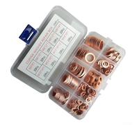 Solaughguy Flat Copper Washer Gasket Set for Industrial, Automotive & Hydraulic Fittings - Purple Copper Flat For Ring Seals with High Heat Resistance, (200pcs)