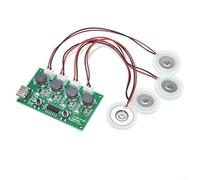 Solaughguy Four Spray Humidifier DIY Kit with Driver Circuit Board and 4 Fogger Atomization Modules for DIY Mist Maker Projects, DC 5V 300mA Green PCB