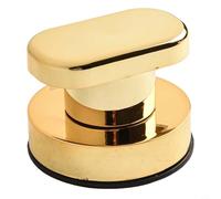 Solaughguy Grab Handle with Reusable Suction Cup for Bathroom Kitchen Glass Door - No Drill Installation, 5kg Load Capacity, Compatible with Tiles Mirrors(Small Gold)