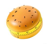 Solaughguy Hamburger Mechanical Timer, Cartoon Kitchen Timer with 60-Minute Countdown, Manual Operation for Cooking, Baking, and Studying, Compact Size, Loud(Hamburg)