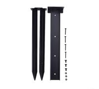 Solaughguy Heavy Duty Steel Fence Post Anchor Repair Kit for Wooden Posts, Triangular Ground Spike with Bolts, No Digging Required for Tilted or Broken Fences, Deck(1pc)