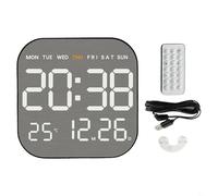 Solaughguy LED Alarm Clock for Home & Office, Digital Wall Clock with Large Display, 12/24 Hour Format, Adjustable Brightness, and Date Display, Plastic(Black shell)