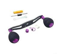 Solaughguy Longer 130mm Carbon Fiber Fishing Reel Handle with For EVA Knob Hole Size 8 * 5/7 * 4mm for DAIWA and S Brand Reels - Lure Water Drop Wheel Replacement(purple 7 * 4mm)