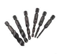 Solaughguy Metric HSS Thread Tap Set with Titanium Nitride Coating, 6-Piece M3-M10 (0.5-1.5mm Pitch) Hand Tapping Tool Kit for Aluminum, Brass, Copper & Mild Steel -(Bagged)