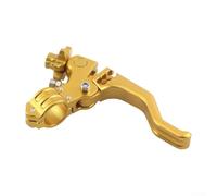 Solaughguy Motorcycle Clutch Lever 22mm Folding Short Stunt Handlebar Brake Lever for Most Motorcycles, for CNC Aluminum Alloy with Anodized Finish, Compact -Two(Gold)