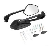 Solaughguy Motorcycle Rearview Mirror Aluminum Alloy Side Mirror for Compatible with Select Models - Adjustable, Foldable, Clear White Glass, Aerodynamic