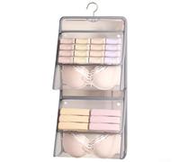 Solaughguy Over the Door Hanging Storage Organizer with Multiple Pockets for Underwear Socks and Accessories, Sturdy Mesh Fabric, Gray or White, 35x35x15cm or(M double layer)