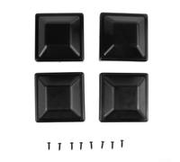 Solaughguy Plastic Fence Post Cap 4x4 Inch for Outdoor Wooden Fences, UV-Resistant PP Protector with Screws Included, For Easy Install No Drilling, Black (Pack of 1)(4pcs)