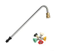 Solaughguy Pressure Washer Extension Wand with 5 Nozzles, Telescopic Metal Lance for Kärcher K2-K5, U-Shaped Rod Kit for High Reach Cleaning of Roofs, Walls, and