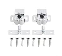 Solaughguy Push-to-Close Cabinet Door Clips for Wardrobe and Drawer Hardware, Soft Close Mechanism with Wear-Resistant Rubber Seal, 32x15x13.5mm, 2PCS, Compatible with(White zinc)