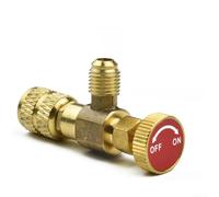Solaughguy R22 R410A Refrigeration Charging Adapter, Copper Alloy 1/4 Inch to 5/16 Inch Safety Valve Service Tool for Air Conditioning Maintenance, For Long lasting