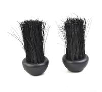 Solaughguy Replacement Round Hearth Brush Head Refills for Fireplace Companion Sets, 2-Pack, 5.2cm Wide with 7.5cm Long Coconut Bristles, Fits 3/8'' Threaded Hole
